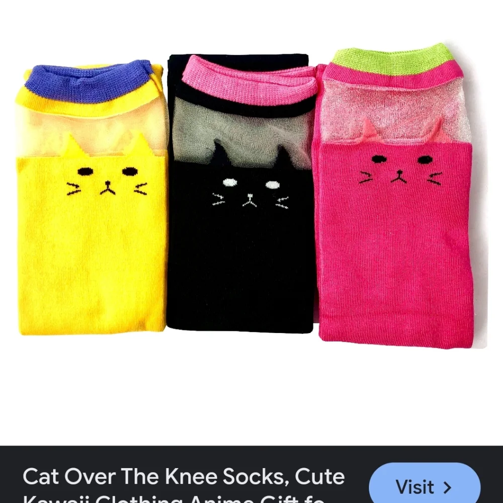 NWT Pink Cat Over-The-Knee Socks